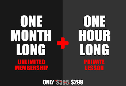 Graphic promotion for private lesson and membership combo deal.